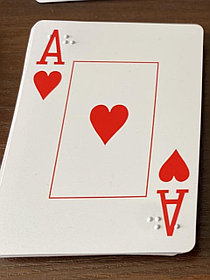 Игральные карты для незрячих и слабовидящих со шрифтом Брайля, пластиковые