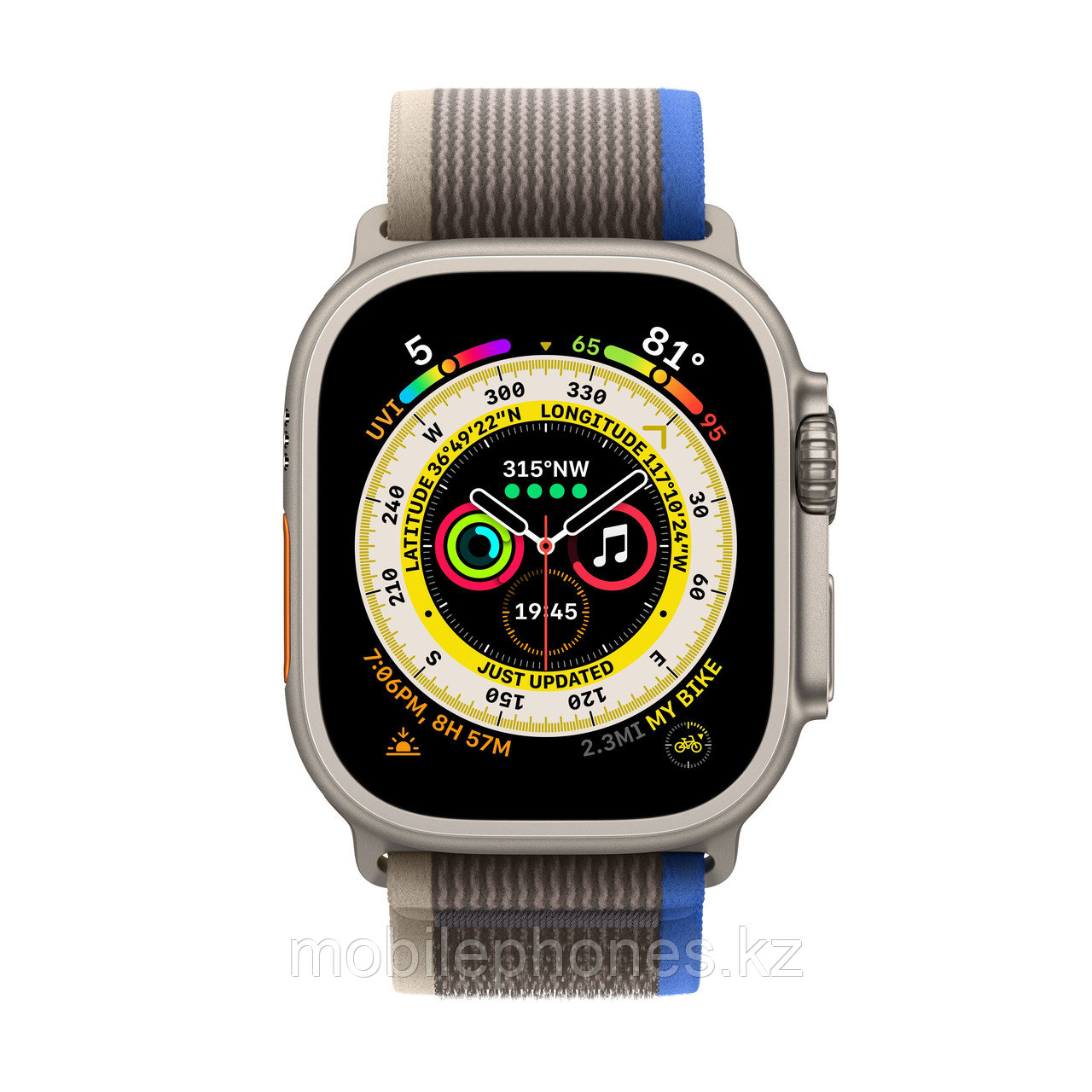 Смарт-часы Apple Watch Ultra Корпус из титана, ремешок Trail синего/серого цвета - фото 3 - id-p103682303