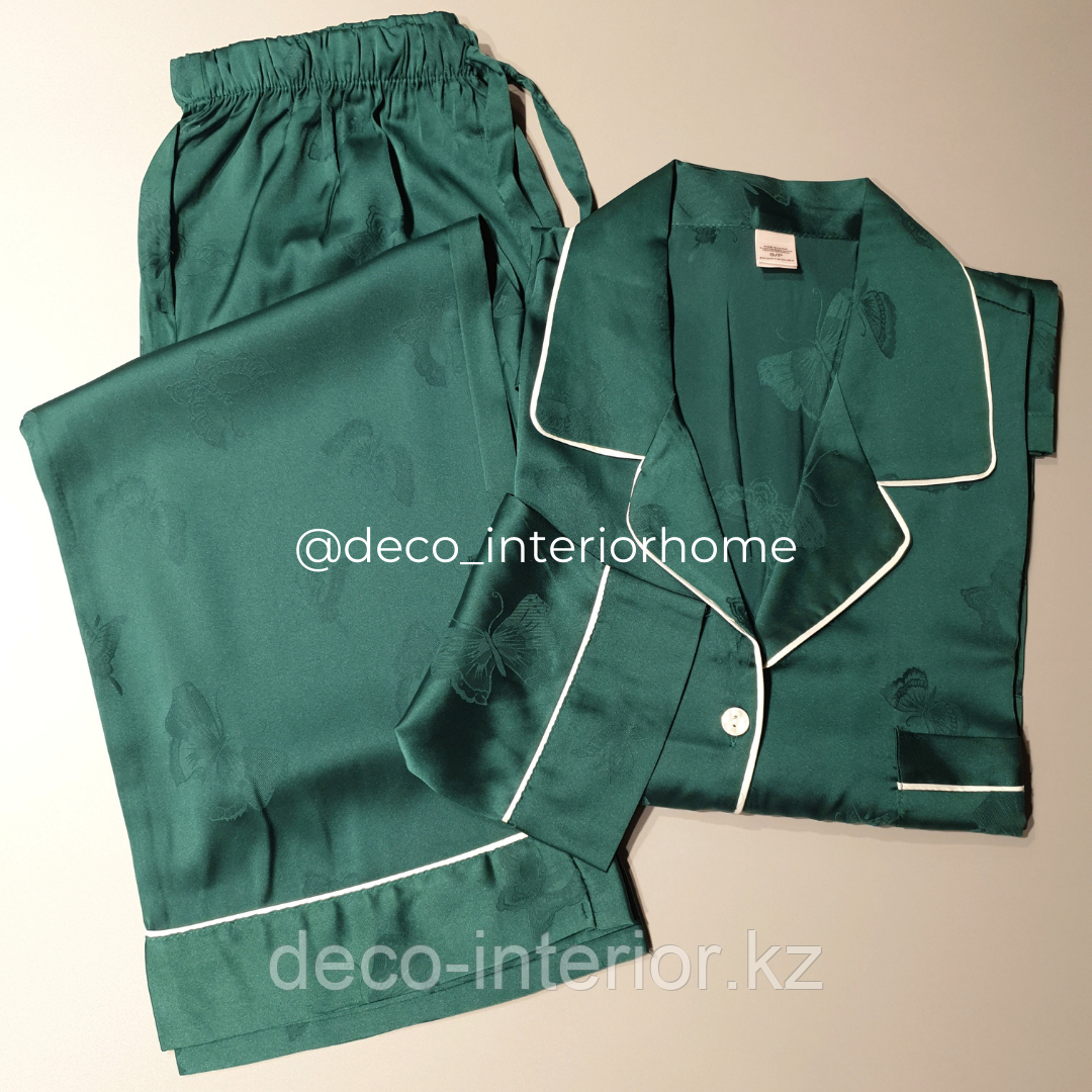 Пижама сатиновая cо штанами и принтом бабочек - фото 4 - id-p103243280