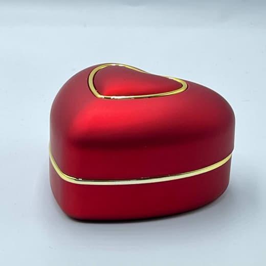 Ювелирная коробочка красная(сердечко в сердечке под кольцо)19375-60