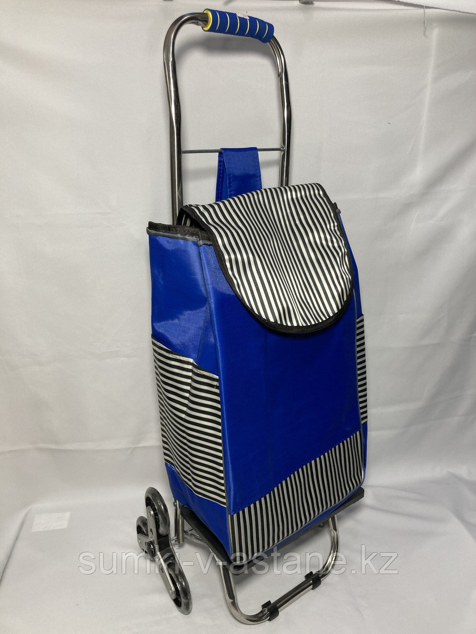 Продуктовая сумка-тележка для подъёма по ступенькам (шагающая). Высота 98 см, ширина 35 см. глубина 25 см.