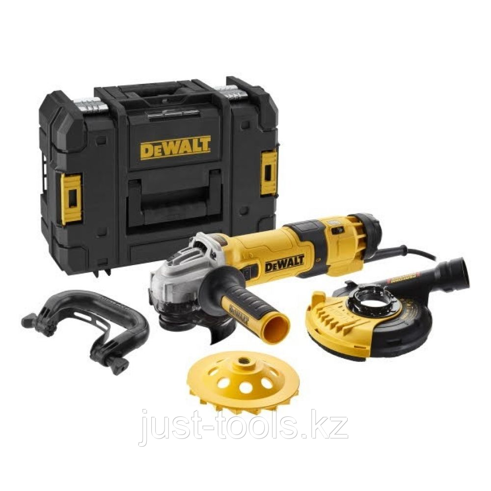 Угловая шлифмашина DEWALT DWE4257KT, 1500 Вт, 125 мм, антивибрационная ручка, кожух и чашка для шлифования - фото 2 - id-p103687257