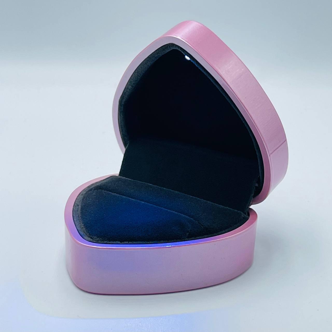 Ювелирная коробочка розовое сердце для кольца с подсветкой 19375-118 - фото 2 - id-p103695645