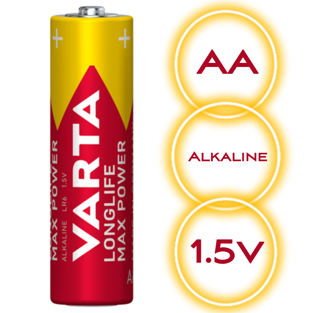 Батарейка щелочная VARTA Longlife Max Power AA/LR6, 1шт