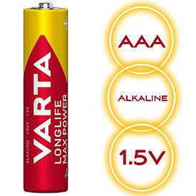 Батарейка щелочная VARTA Longlife Max Power AAA/LR03, 1шт
