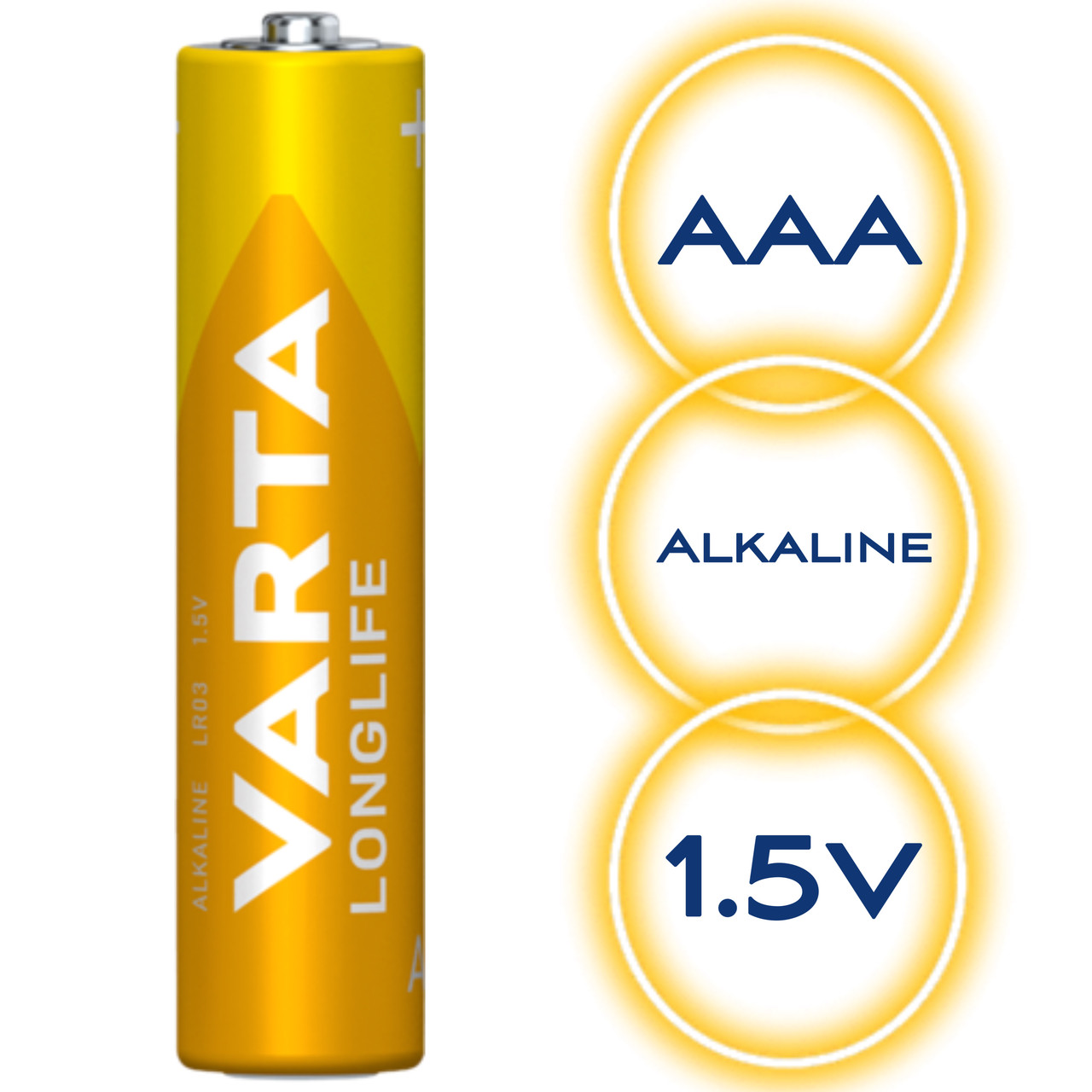 Батарейка щелочная VARTA Longlife AAA/LR03 1.5V, 1шт