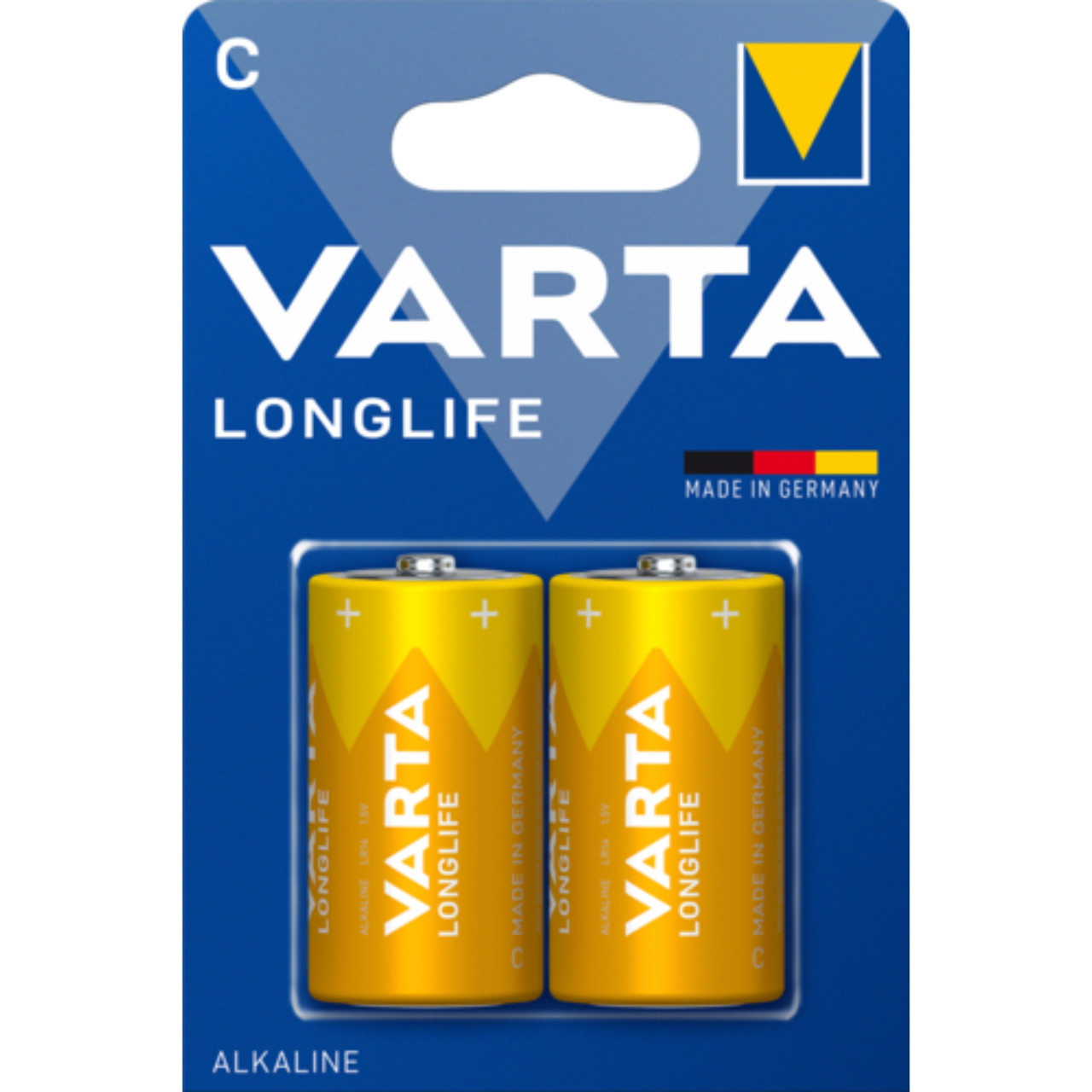 Батарейки щелочные VARTA Longlife C/LR14, 2 шт