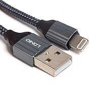 Интерфейсный кабель  LDNIO  Lightning (Iphone) LS432  2.4A  TPE  Алюминий  2м  Серый