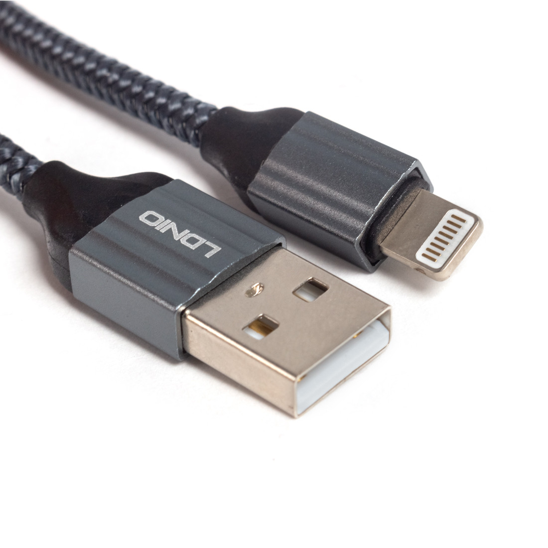 Интерфейсный кабель LDNIO Lightning (Iphone) LS432 2.4A TPE Алюминий 2м Серый