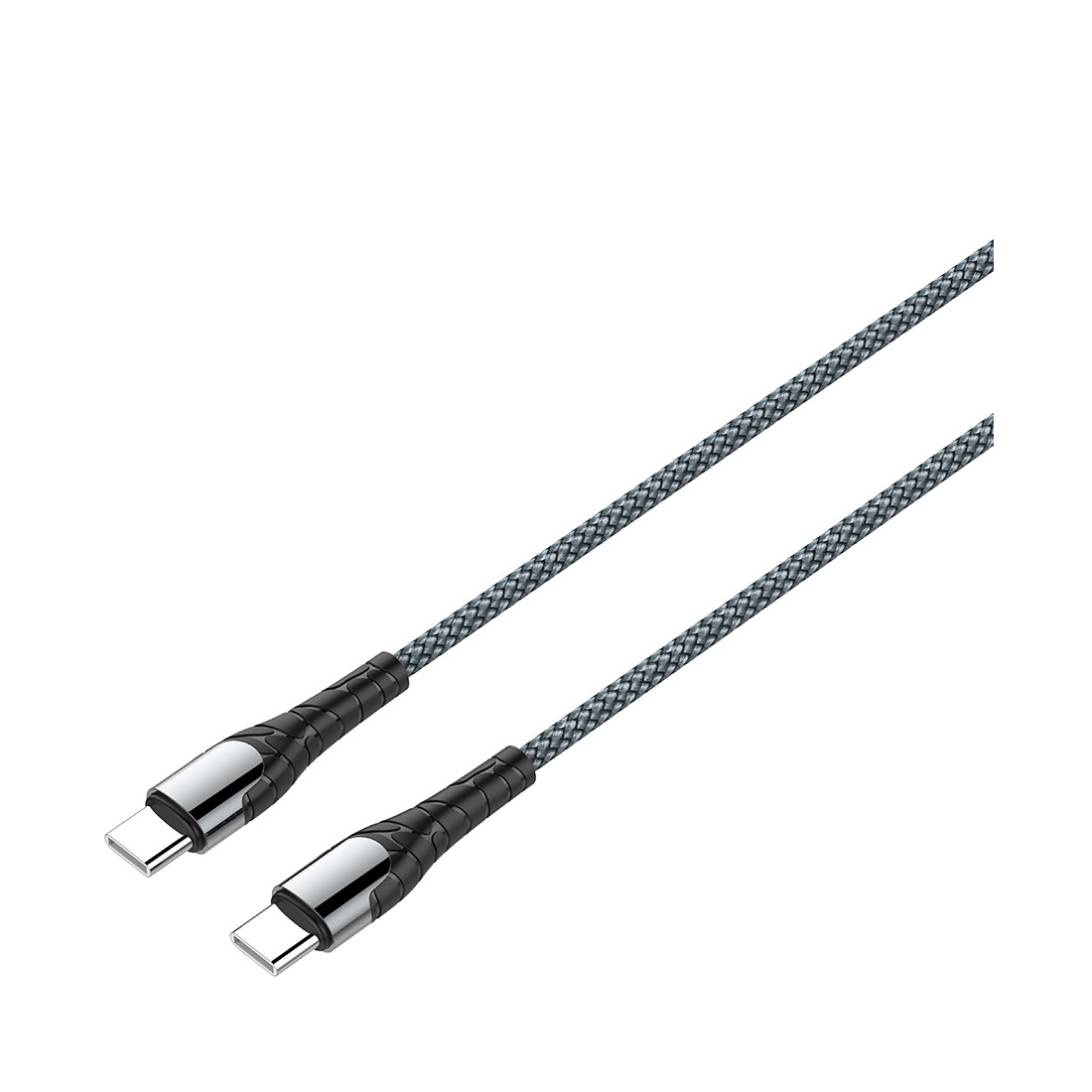 Интерфейсный кабель LDNIO Type-C to Type-C LC101 65W FDY оболочка 1м Серый