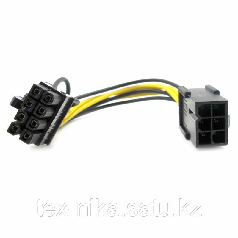 Кабель переходник PCIe 6pin F - PCIe 8pin(6+2) M