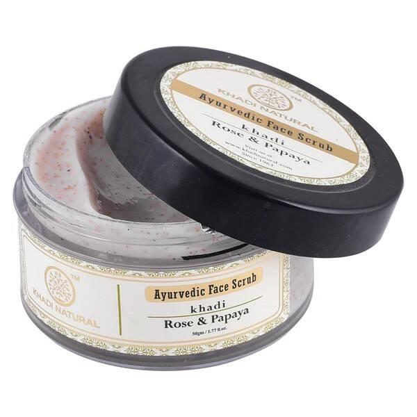 Ayurvedic Face Scrub Khadi ROSE & PAPAYA, Khadi Natural (Аюрведический скраб для лица Кхади РОЗА И ПАПАЙЯ, Кха