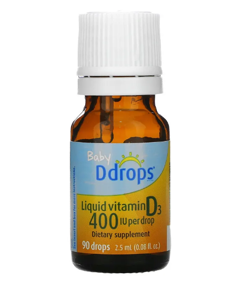 Ddrops, жидкий витамин D3 для детей, 400 МЕ, 90 капель, 2,5 мл (0,08 мл) - фото 3 - id-p103704929