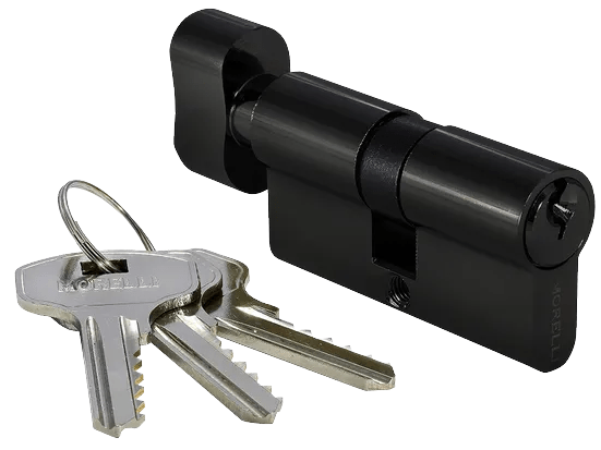 Ключевой цилиндр MORELLI с поворотной ручкой (60 мм) 60CK BL - фото 1 - id-p103704935