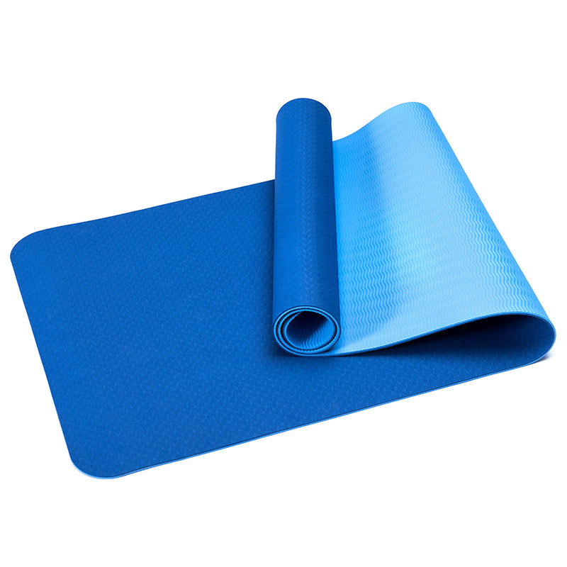 Коврик для йоги и фитнеса 183*61*0,6 TPE двухслойный (синий/голубой) SF 0402 - фото 1 - id-p103719275