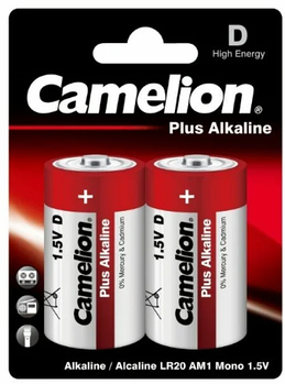 Батарейка Camelion Plus Alkaline D 1,5V BL2  ( цена за 1 бат.)