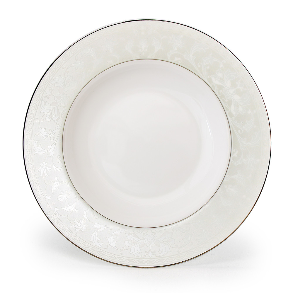Костяной фарфор АККУ Ариадна тарелка суповая полупорционная 350 мл, 23 см (36) - фото 1 - id-p103722323