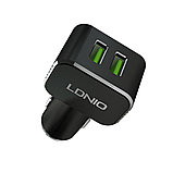 Автомобильное зарядное устройство LDNIO C306 2*USB-A 18W 5V-3.6A Auto Type-C Чёрный, фото 2