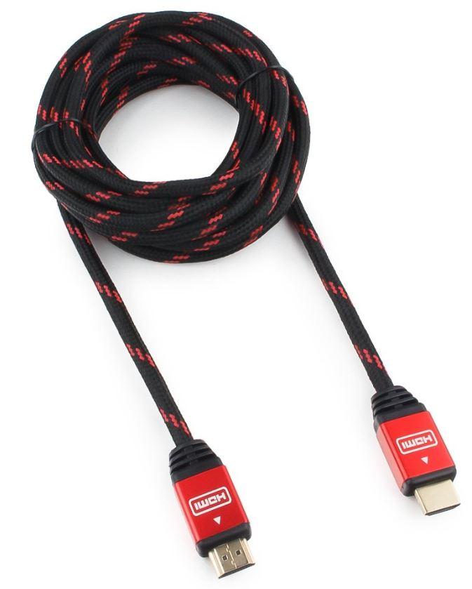 Кабель HDMI Cablexpert, серия Gold, 4,5 м, v1.4, M/M, красный, алюминиевый корпус, коробка