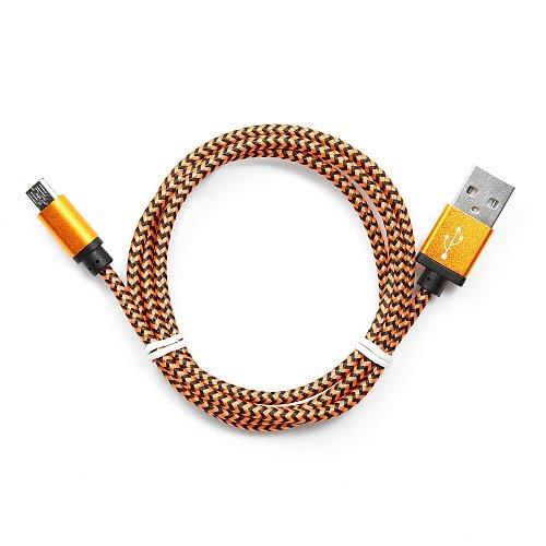 Кабель USB 2.0 Cablexpert CC-mUSB2oe1m, USB-MicroUSB, 1м, нейлоновая оплетка, алюм разъемы, оранжев