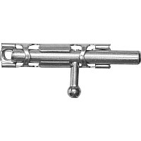 Шпингалет накладной стальной ЗТ-19305, малый, покрытие белый цинк, 65мм