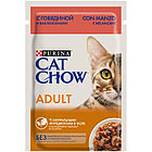 Cat Chow, Кэт Чау влажный корм для кошек с говядиной и баклажанами, уп.26*85гр.