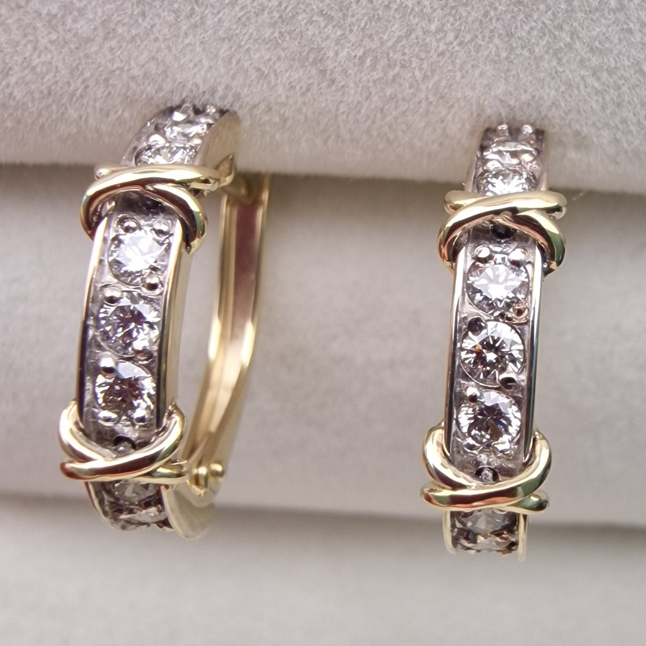 Золотые серьги с бриллиантами 0.50Ct VS2/J, VG-Cut
