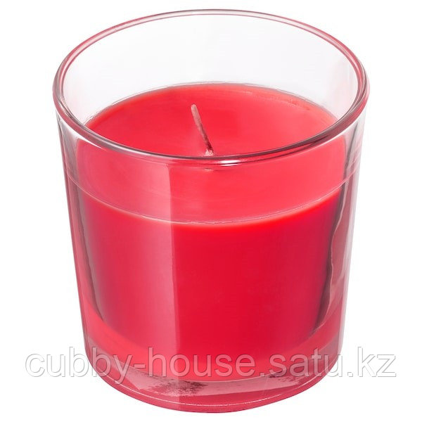 SINNLIG СИНЛИГ Ароматическая свеча в стакане, Красные садовые ягоды/красный, 7.5 см