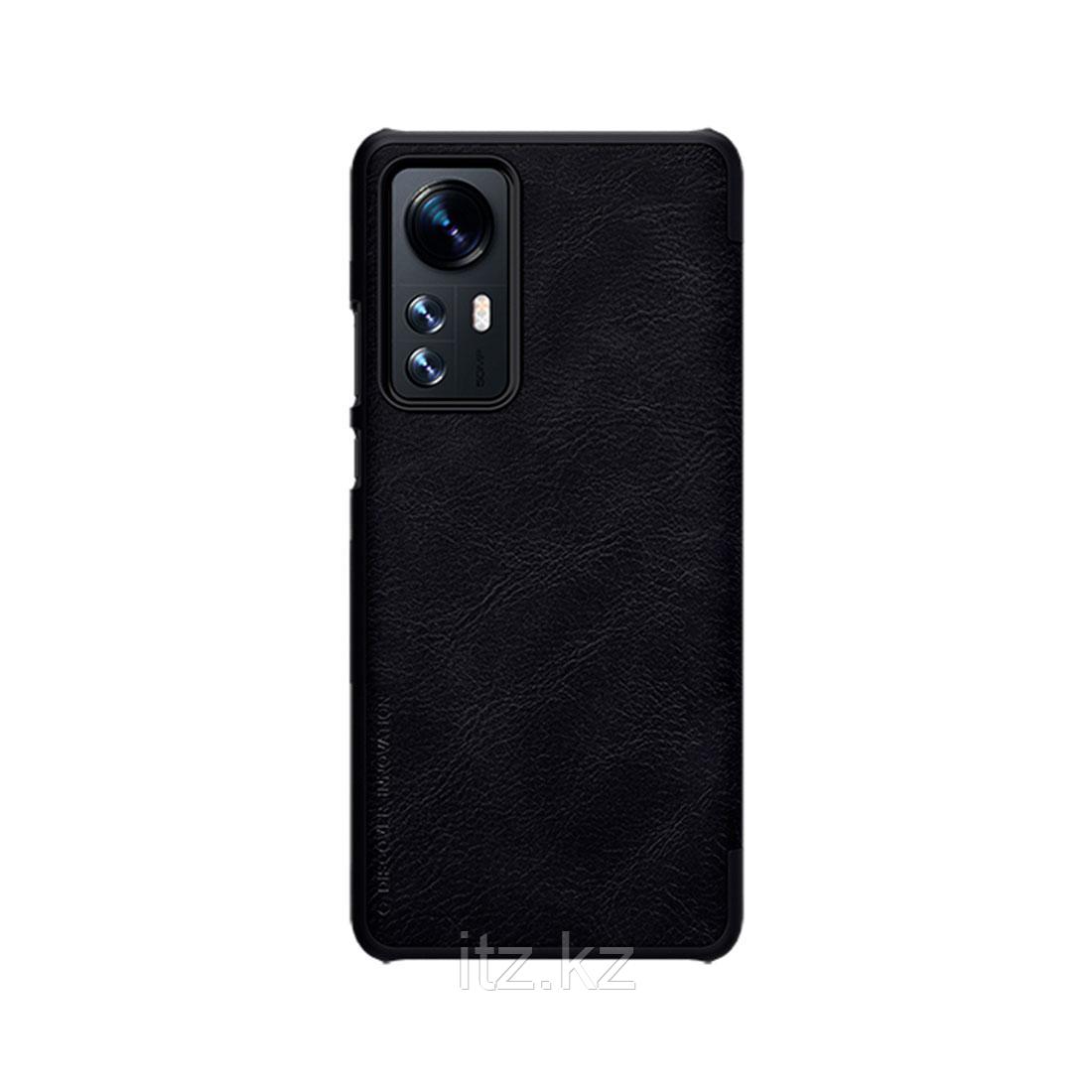 Чехол для телефона NILLKIN для Xiaomi 12/12X QLC-01 Qin Leather Case Чёрный - фото 1 - id-p103761305