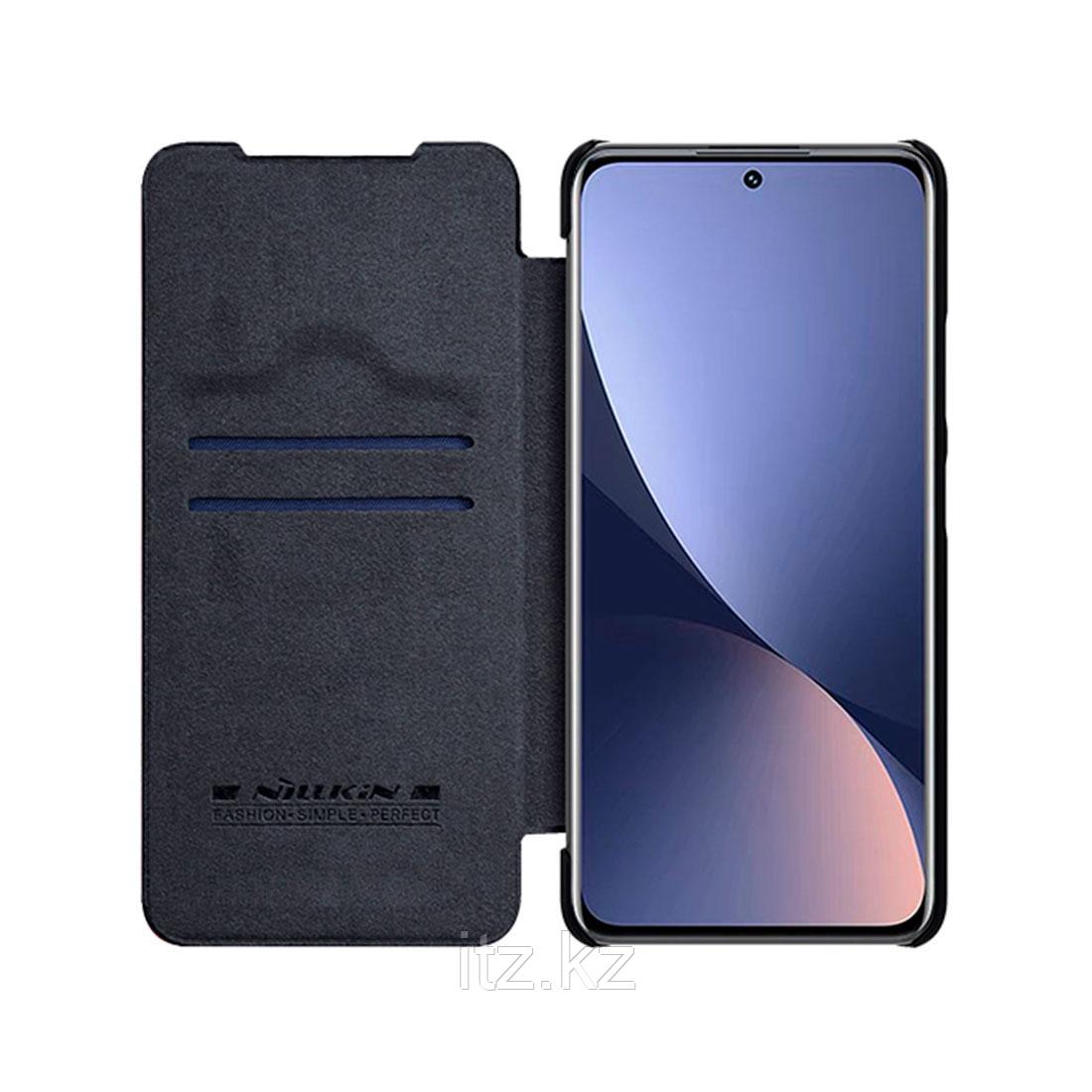 Чехол для телефона NILLKIN для Xiaomi 12/12X QLC-01 Qin Leather Case Чёрный - фото 3 - id-p103761305