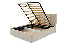 Кровать с подъёмным механизмом Victori, светло-бежевая 160х200 см, фото 2