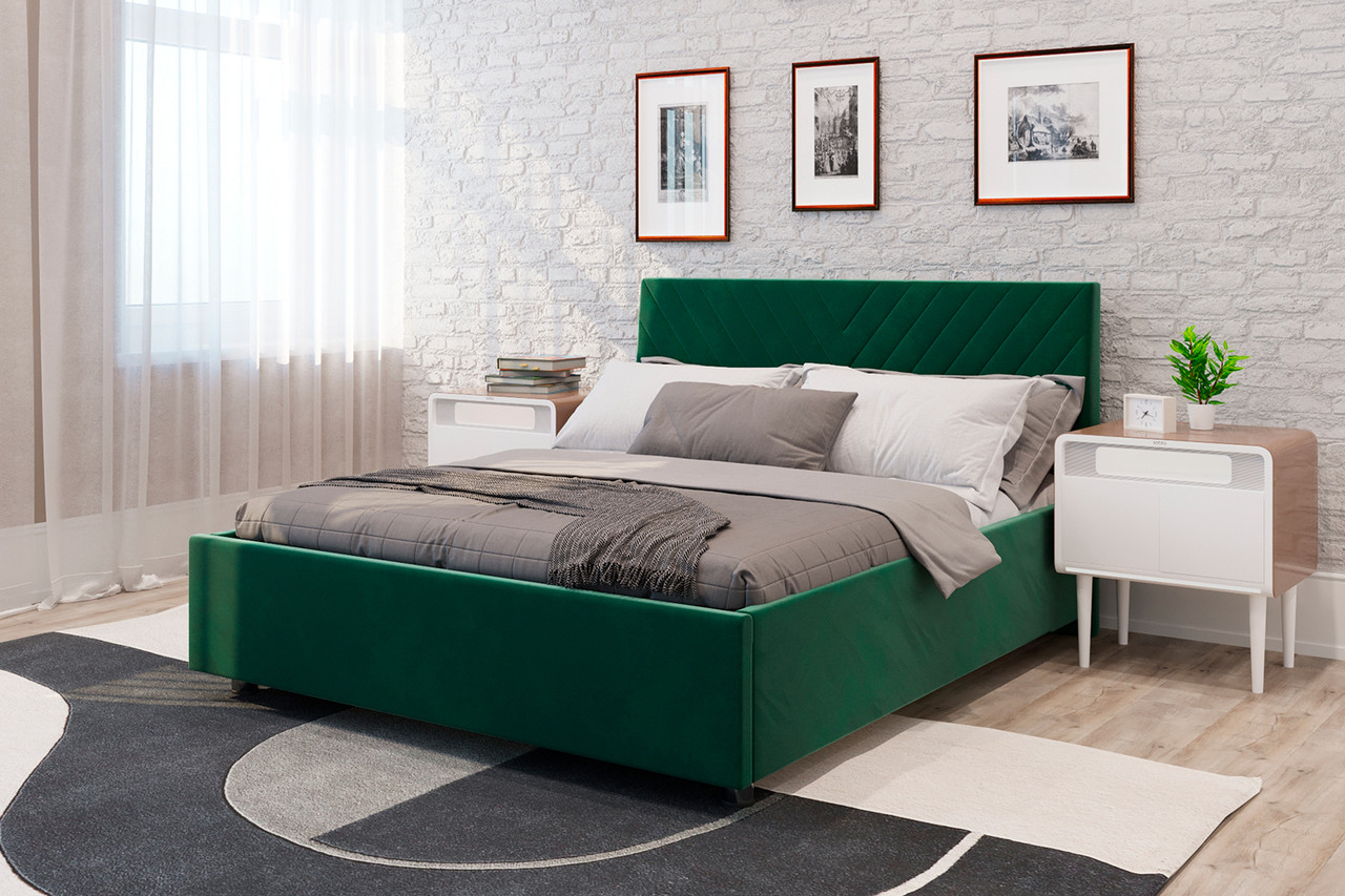 Кровать с подъёмным механизмом Victori, Зелёный 160х200 см - фото 1 - id-p103769693