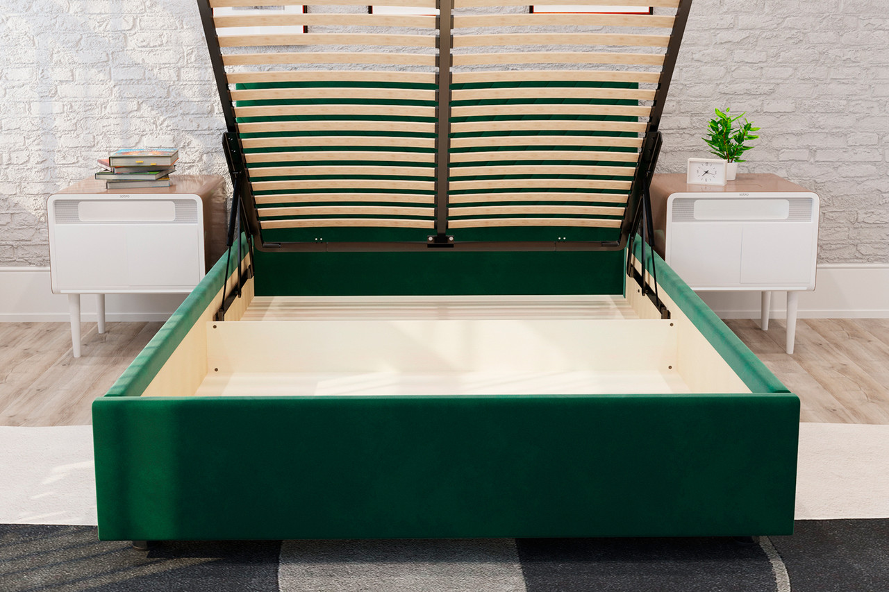 Кровать с подъёмным механизмом Victori, Зелёный 160х200 см - фото 3 - id-p103769693