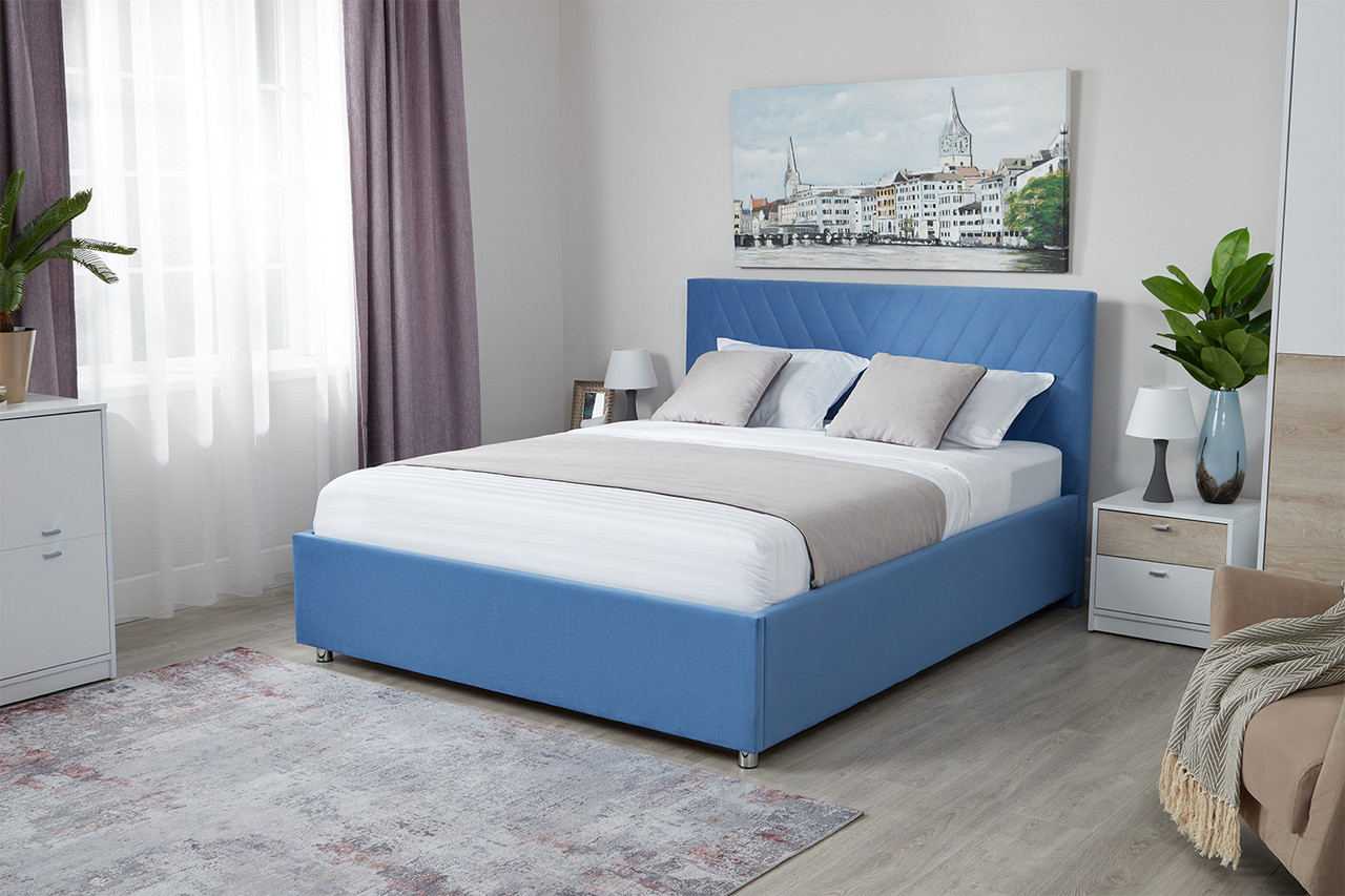 Кровать с подъёмным механизмом Victori, синяя 160х200 см - фото 2 - id-p103769727
