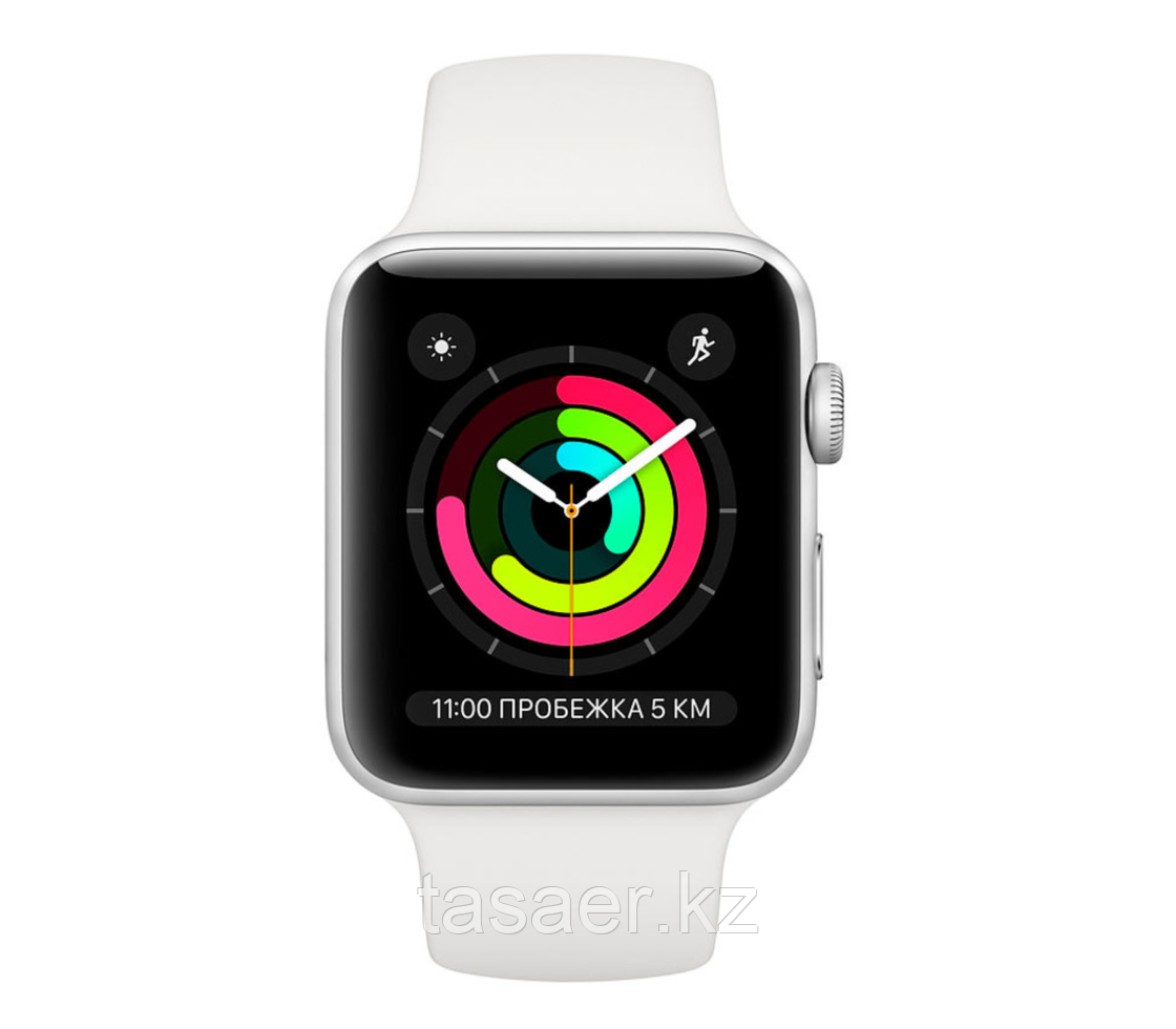 Смарт - часы 42 мм Apple Watch Series 3, GPS, белый браслет, серебристый корпус - фото 1 - id-p103770710