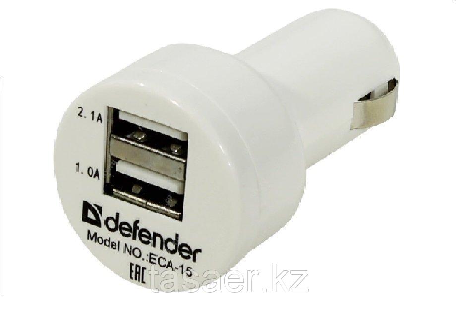 Автомобильный адаптер Defender ECA-15. 2 порта USB, 5V/2А, пакет - фото 1 - id-p103770896