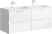Тумба подвесная «ACCENT» 120см с умывальником Malaga 1200 Duet (цвет: белый)
