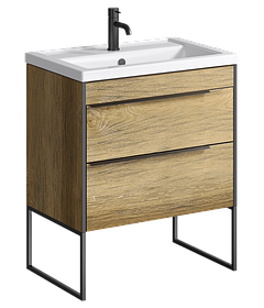 Напольная тумба «FARGO» 70см в цвете дуб балтийский с умывальником Фостер 700