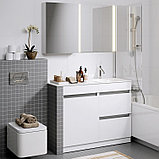 Тумба напольная «FORMA» 115см с бельевой корзиной с умывальником Forma 115 правая (цвет: белый, фото 4