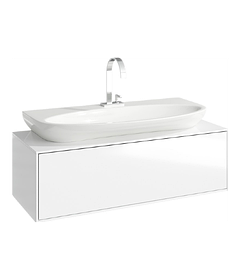 Подвесная тумба «GENESIS» 100см в цвете белый глянец с умывальником Escape 900