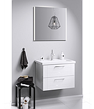 Подвесная тумба «MANCHESTER» 80см в белом глянцевом цвете с умывальником Фостер 800, фото 2
