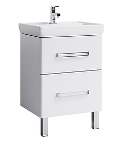 Напольная тумба «NEO» 60см в белом глянцевом цвете с умывальником Дрея Q60