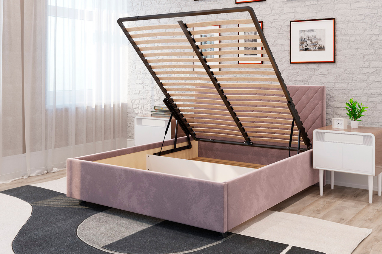 Кровать с подъёмным механизмом Victori, Розовый 180х200 см - фото 3 - id-p103772591