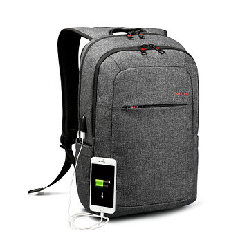 Рюкзак городской TIGERNU T-B3090 с USB, темно-серый