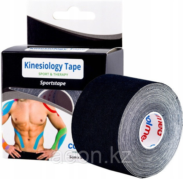 Кинезио тейп (Kinesiology tape) эластичный пластырь B003 5 м Чёрный в ...