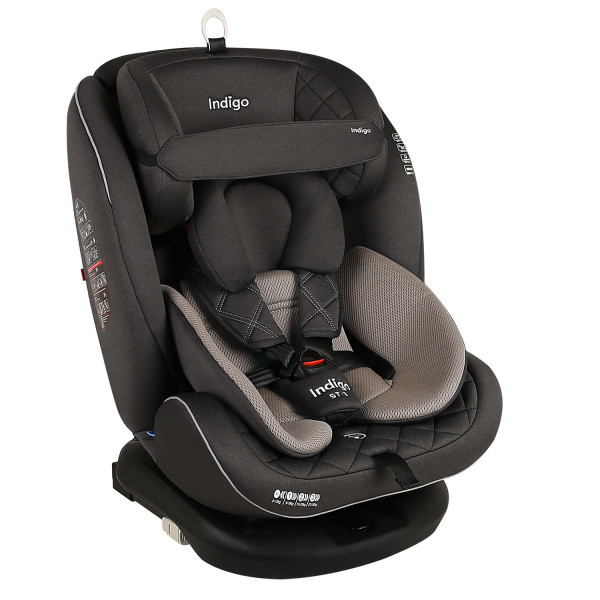 Автокресло Indigo AERO ISOFIX, ST-3, группа 0+1+2+3 (0-36 кг), серый-бежевый