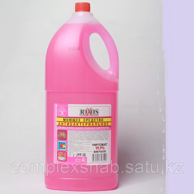 Моющее средство антибактериальное rixos "Роза" 4л - фото 1 - id-p103799839