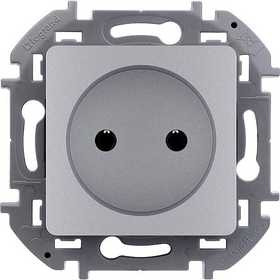 Розетка без заземления 1я механизм алюминий INSPIRIA