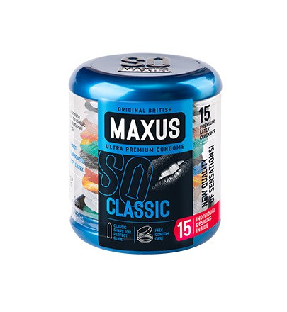 Презервативы Maxus Classic, классические в металлическом кейсе, 15 штук