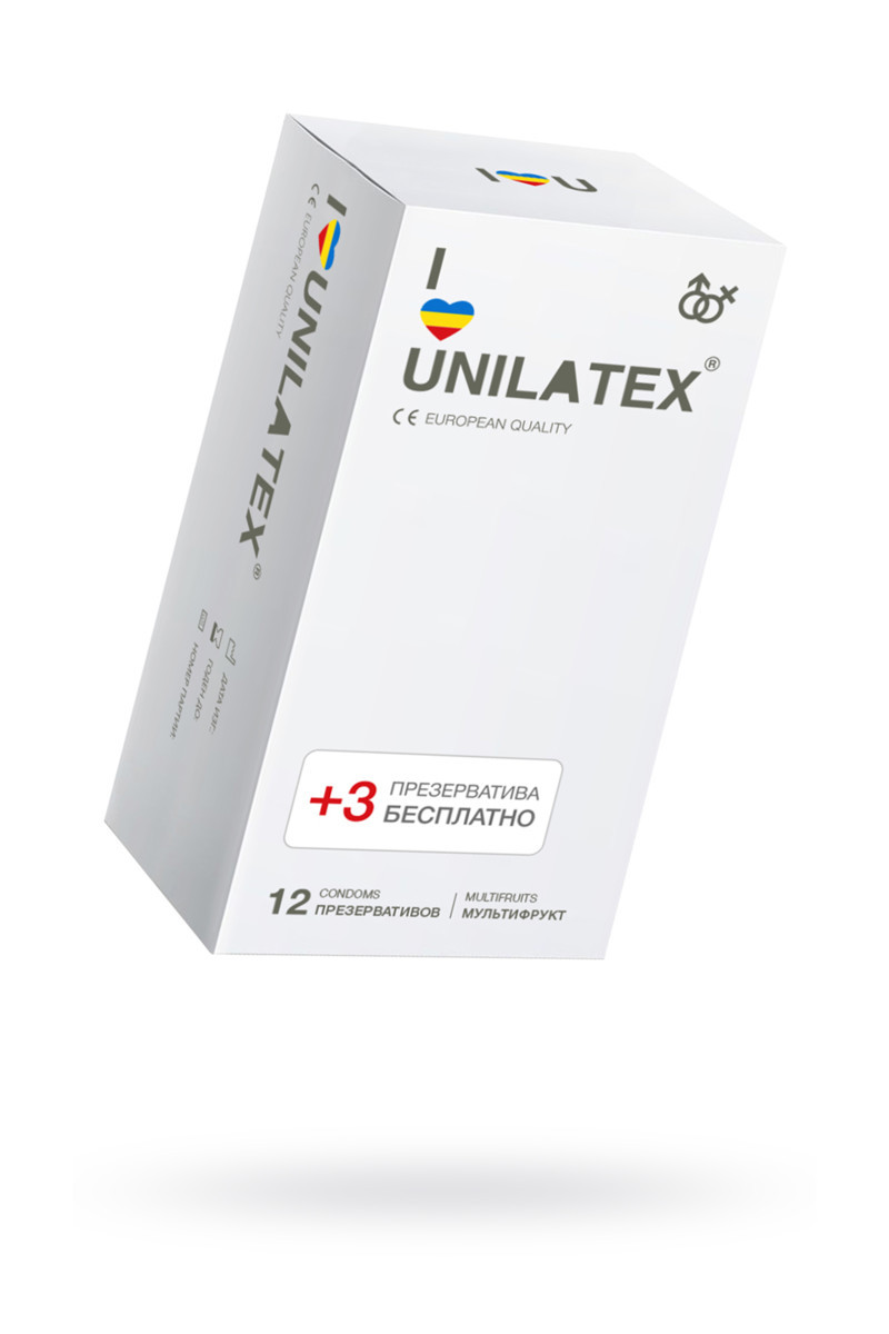 Презервативы Unilatex Multifruits, цветные и ароматизированные, 12 штук